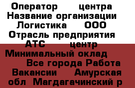 Оператор Call-центра › Название организации ­ Логистика365, ООО › Отрасль предприятия ­ АТС, call-центр › Минимальный оклад ­ 15 000 - Все города Работа » Вакансии   . Амурская обл.,Магдагачинский р-н